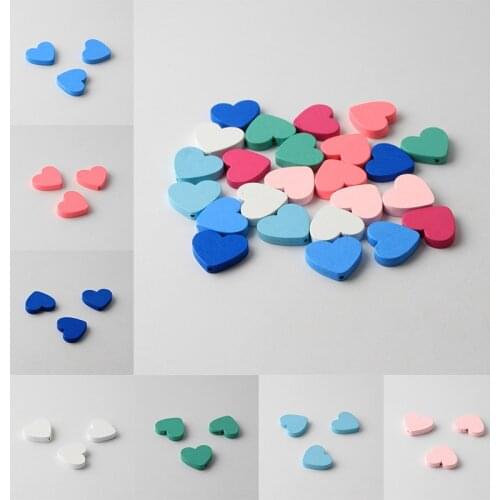 Natural Wooden Beads DIY 20x23mm Heart Shape Wooden Spacer Beads For Jewelry Making Pacifier Clip 30pcs/lot