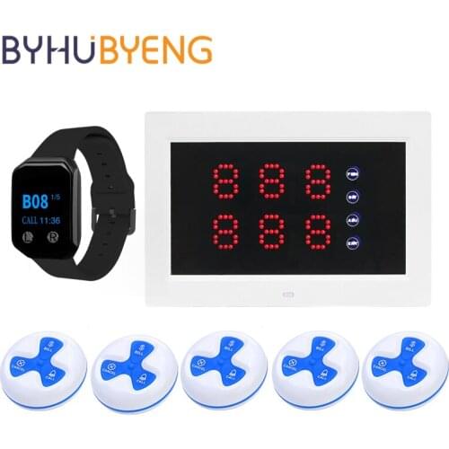 BYHUBYENG Designer Buttons Customer Contact Pager Waiter Wireless Calling Bell System For Restaurant Paging Catering