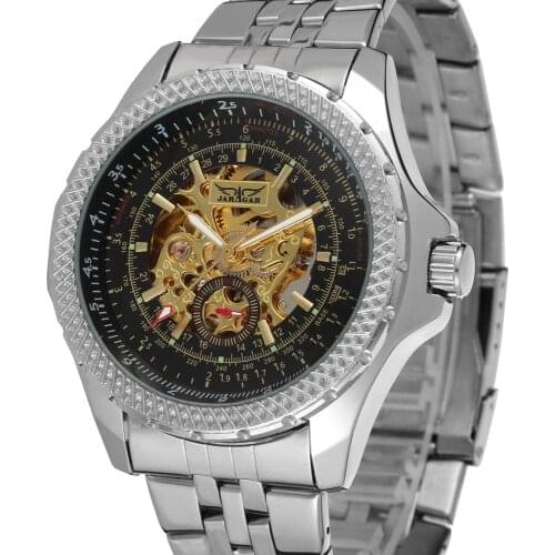 JARAGAR Watch Men Luxury Brand Skeleton Series Mechanical Wristwatches Mens Automatic Self-Wind Stainless Steel Wrist watch