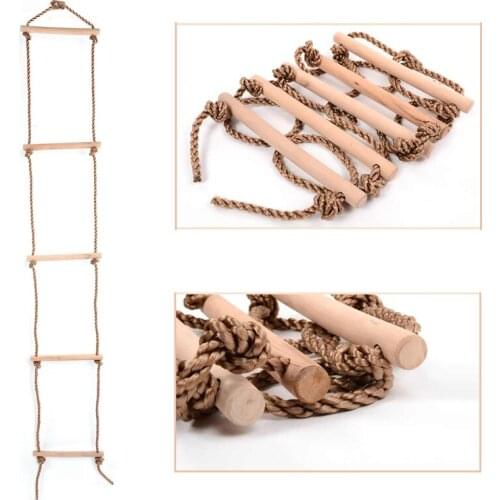 Children Wooden Swing Climbing Ladder Indoor And Outdoor Climbing Baby Recreation Fitness Kindergarten Playground Play