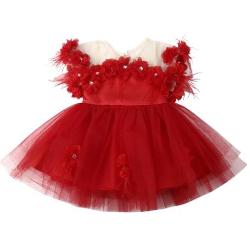 Princess Kids Baby Lovely Girls Dress Lace Flower Off Shoulder Party Wedding Bridesmaid Mini Gown Dresses Outfits