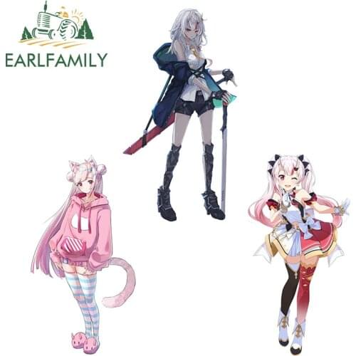 EARLFAMILY 13cm for Hololive Nakiri Ayame Funny Car Stickers Occlusion Scratch Car Styling Vinyl Graffiti Decals Bumper Decor