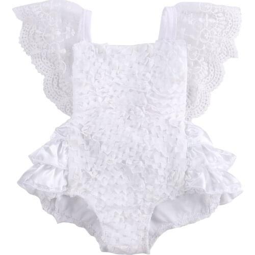 Hi Hi Baby Store Infant Baby Girl Clothes Lace Floral Body Sleeveless Romper Cake Sunsuit Outfits 0-18M