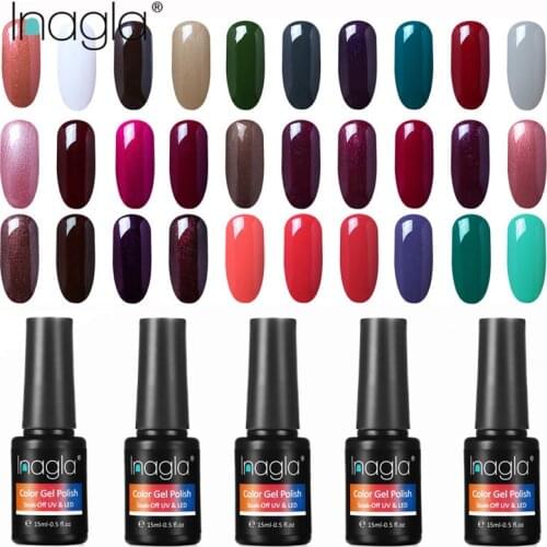Inagla HOT SALE 241Color 15ML Gel Nail Polish Nail Art UV LED Gel Lacquer Nail Extension DesignTop Base Primar Gel Varnishes Gel