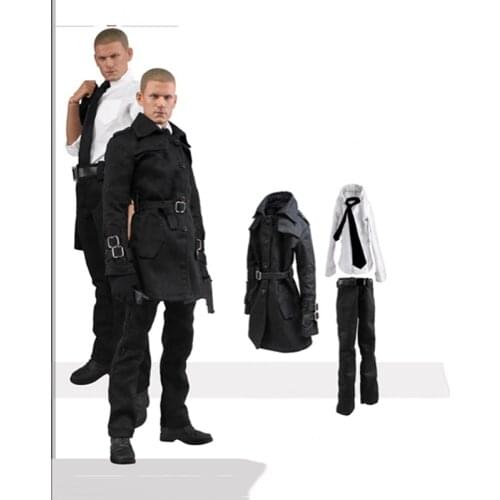 1/6 Scale Male Windbreak Clothes Set Coat Shirt Pants Tie and Belt for 12'' Figures DIY Accessories