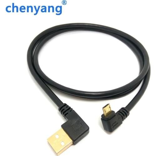 15cm short 1m Gold plated Right Angle Micro USB to Left Angled USB Tpye A Male 90 Degree Cable Data Charge Cord