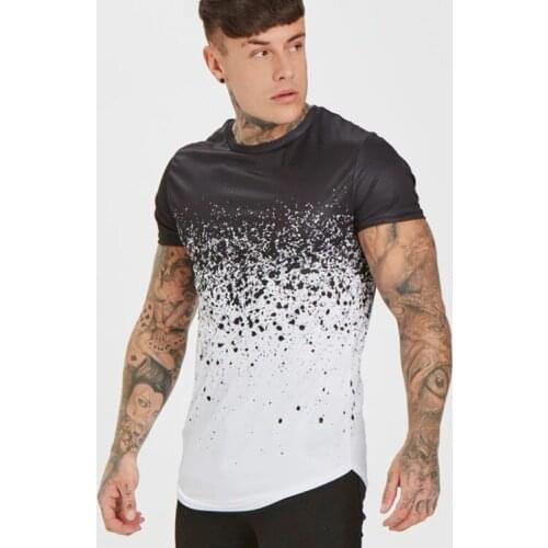 Summer Sports Quick-drying Short-sleeved Mens Fitness Sports Casual Jacket Elastic Gradient