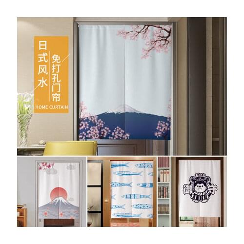 Japanese style linen cloth kitchen Screen bedroom dining room decoration Door half partition curtain