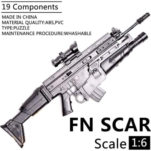 1/6 Scale FN SCAR SOF Combat Rifle Model Assembly Puzzles Building Bricks Gun Weapon Fit 12" Action Figure