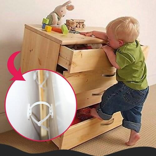 Baby Safety 6 Set Furniture Anti-tip Straps Prevention Device for Kids Children Falling Furniture Prevention Device Protection C