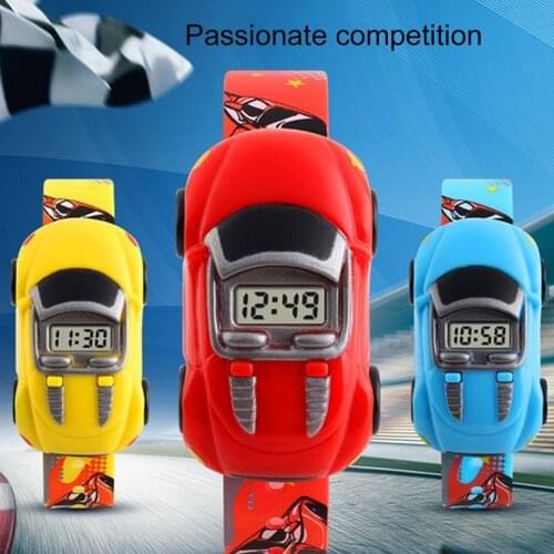Cartoon Car Children Watch Toy for Boy Baby Fashion Electronic Watches Innovative Car Shape Toy Watch Kids Christmas Gift