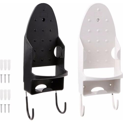 Wall Mounted Iron Rest Stand Heat-resistant Rack Hanging Ironing Board Holder Home Dryer Accessories Black/White C42