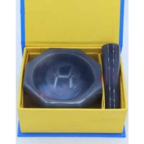 Natural Agate Mortar and Pestle for Laboratory ID=70 mm Lab Grinding