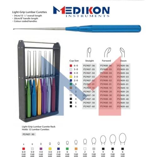 New 12 pieces CS Lumber Curettes spine spinal neurosurgery bone orthopedic disk cervical neuro kerrison retractors scissors