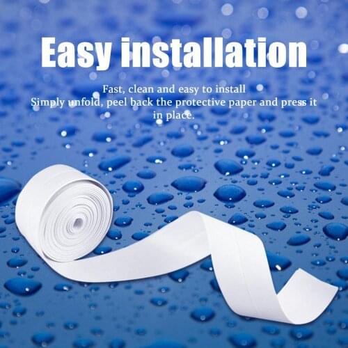 New 3.2mx38mm Bathroom Shower Sink Bath Sealing Strip Tape White PVC Self adhesive Waterproof Wall sticker for Bathroom Kitchen