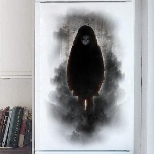 New Design Halloween Ghost Horror Door Wall Sticker Self Adhesive Ghost Door Sticker Window Sticker Home Decoration Accessories