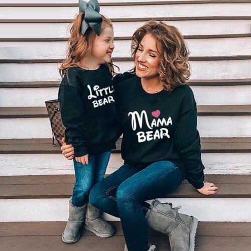Autumn Mother Daughter Matching Sweatshirt Cotton Mommy and Me Clothes Long Sleeve Mom & Baby Girls Tops Family Matching Outfits