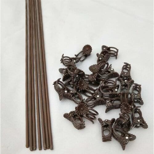 50Pcs Plastic Orchid Clips +10Pcs wire flower bracket Vine plant shape Tool Flower Hanging Vine Supporting Garden Decoration