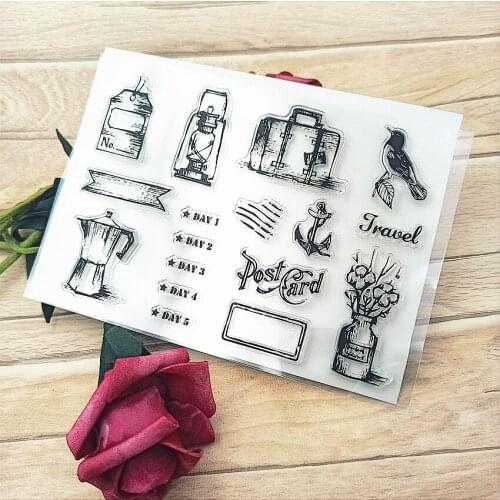 11*16cm briefcase Transparent Clear Stamps / Silicone Seals Roller Stamp for DIY scrapbooking photo album/Card Making