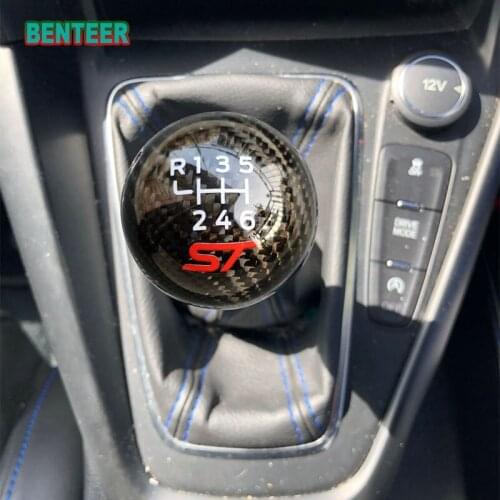 Last Design 6 Speed Racing Real Carbon Fiber Gear Shift Knob For Ford Focus Fiesta