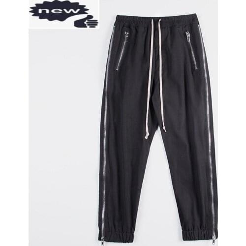 High Quality Designer Mens Harem Elastic Waist Zipper Hip Hop Drop Crotch Male Joggers Sweatpants Streetwear Pants