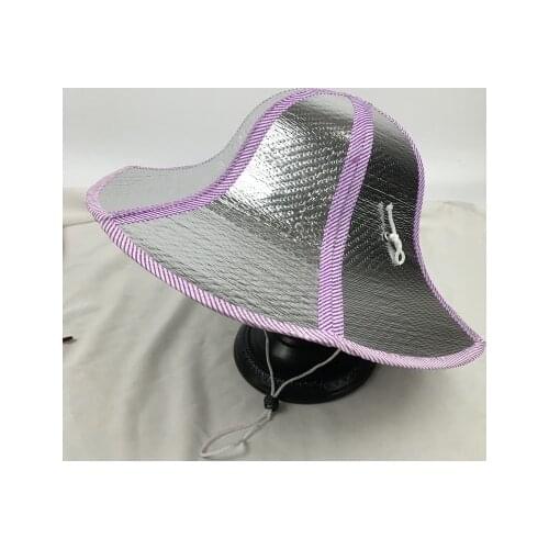 Men and women summer foldable silver paper straw hat six-piece splicing outdoor mountaineering travel sun hat fishing sun hat ti
