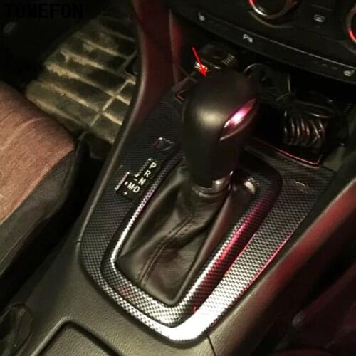 TOMEFON For Mazda 6 Atenza 2014 to 2017 ABS Carbon Fiber Wood Paint Gear Shift Knob Cover Frame Top Trim Styling Trim