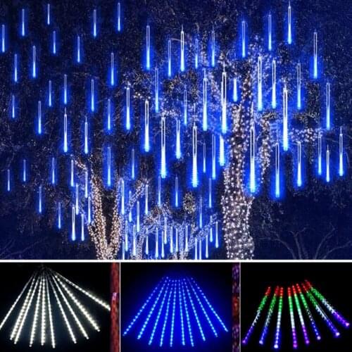 30cm 50cm 8 Tubes Waterproof Meteor Shower Rain LED String Lights Outdoor Christmas Tree for Home holiday Decoration