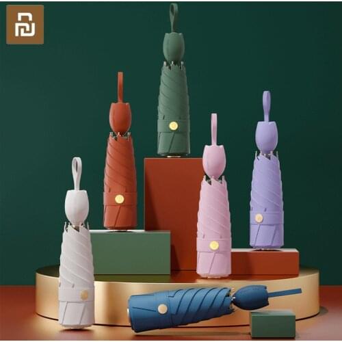 Youpin Sun Umbrella Womens UV Protection Sunshade Umbrella Rain & Shine Dual-use Mini Umbrella Vinyl Compact Portable Sunscreen