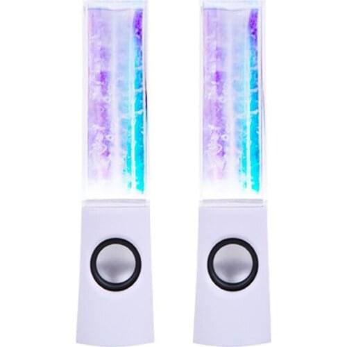 1 Pair Colorful Lights Speaker Creative Music Fountain USB Speaker, 3D Surround Speakers For Mobile Phone, Notebook, Computer