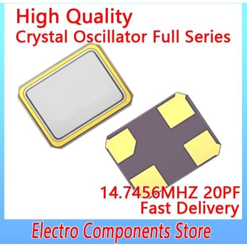 10PCS/Lot 14.7456MHZ Crystal Oscillator SMD 4P 3225 OSC 3.2X2.5mm Quartz Resonator YSX321SL Crystals 20PF ±10PPM Oscillator Kit