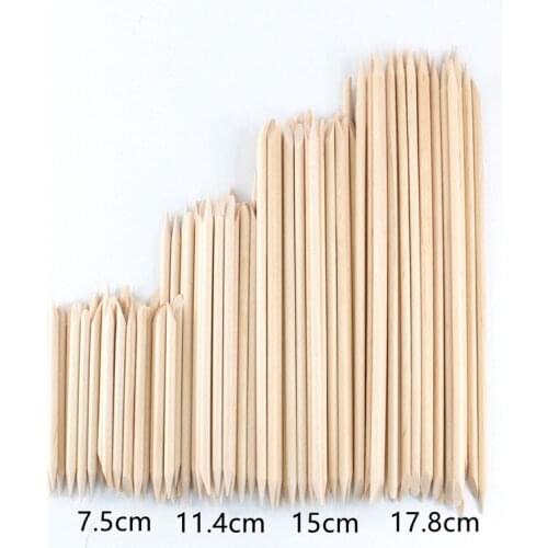 100pcs/set Women Lady Double End Nail Art Wood Stick Cuticle Pusher Remover Pedicure Professional Nail Art Tool Set