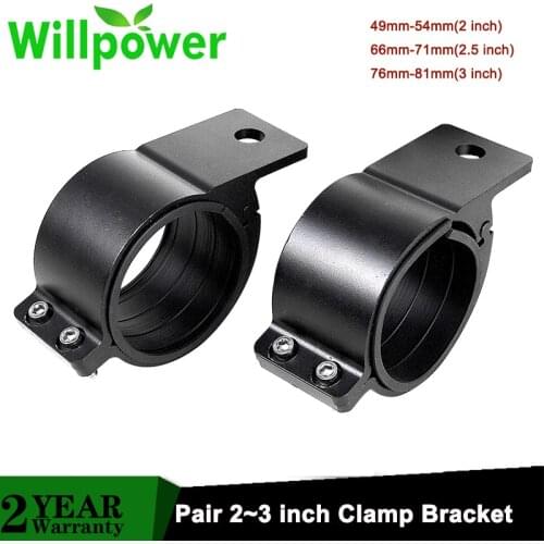 2X Bull Bar Roll Cage Mount Bracket Clamps Roof LED Light Bar Holder 49-54mm 66mm-71mm 76mm-81mm for Offroad Work Driving Lamp