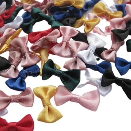 20pcs Small Satin Ribbon Bows Flower Appliques sew Craft Kids cloth Lots Upick