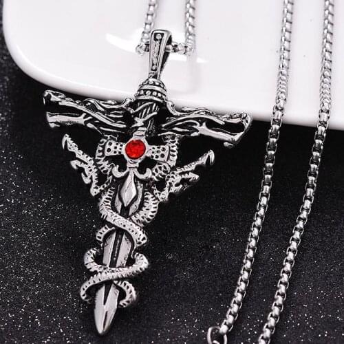 2019 Retro double layer six-star necklaces pendants men round tag pentagram pendant necklace women statement necklace