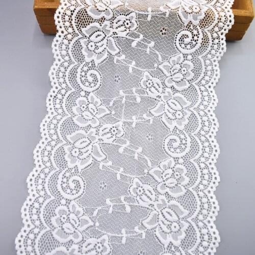 5Yards/Lot Elastic White Lace Ribbon African Lace Fabric Sewing Lace Embroidered Lace Trim Wedding Dress Clothing Accessories