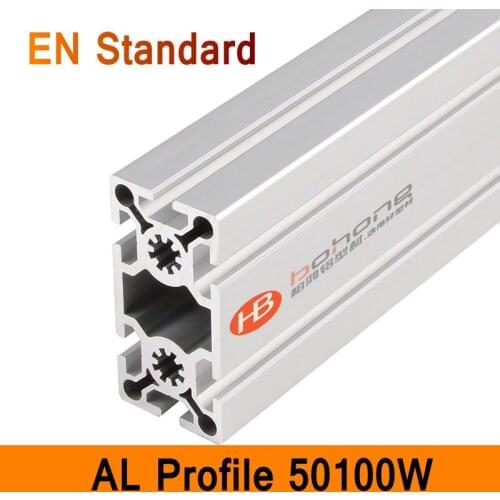 50100W Aluminium Profile EN Standard DIY Brackets Aluminium AL Extrusion CNC 3D DIY Printer Parts Aluminum Pipe T Slot