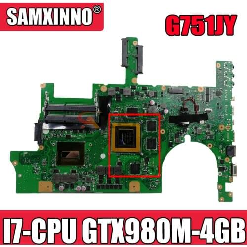 Akemy G751JY Laptop motherboard for ASUS ROG G751JY original mainboard I7-4720HQ/4710HQ/4860HQ/4750HQ GTX980M-4GB