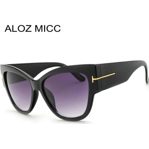 ALOZ MICC Luxury Brand Designer Women Sunglasses Oversize Acetate Cat Eye Sun Glasses Sexy Shades Oculos De Sol Feminino Q106