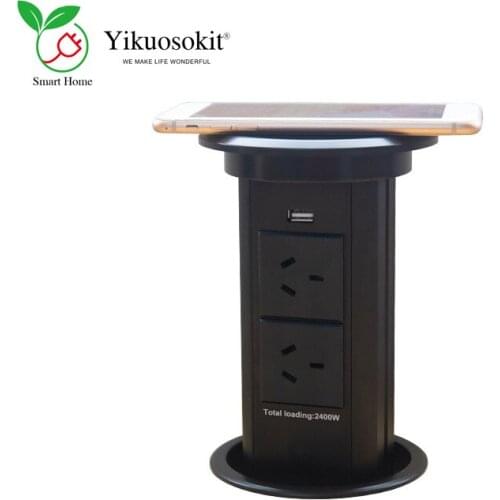 New Arrival AU Socket 5V 2.1A USB Charging Port Wireless Fast Charger Tabletop Smart Hidden Power Socket Electric Pop Up Outlet