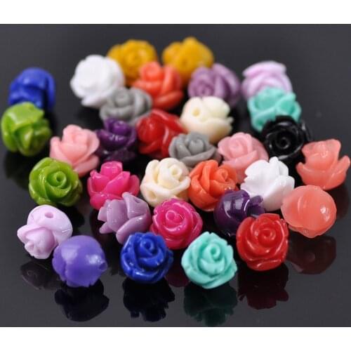 30pcs Flower Shape 8mm Artificial Coral Loose Spacer Beads Wholesale lot for DIY Crafts Jewelry Making Findings