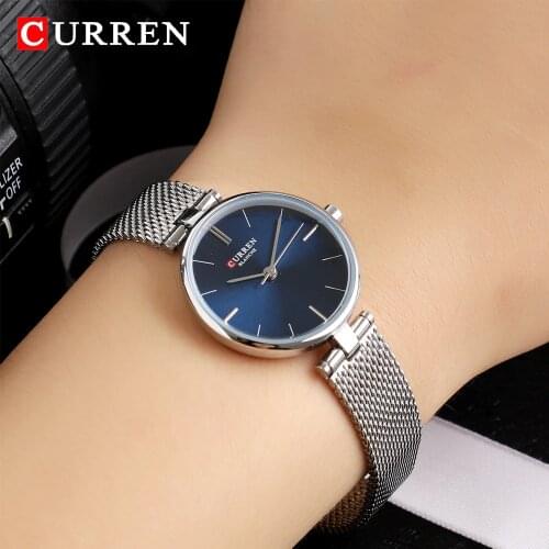 CURREN Woman Watch Brand Luxury Sliver Mesh Stainless Steel Quartz Watches Ladies Casual Clock Wristwatch Lady Montre Femme