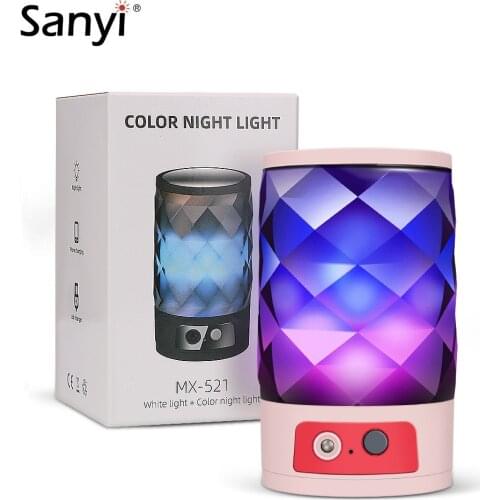 Colorful LED Dimmable Night Light Bedside Lamp Mobile Power Bank Romantic Atmosphere Night Lighting For Home Art Decoration