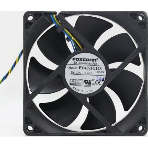Forcecon PVA092G12S -P25-CB DC 12V 0.40A 90x90x25mm 4-wire Server Cooling Fan