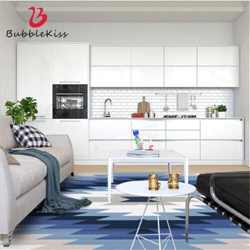 Bubble Kiss Nordic Style Geometric Pattern Blue Rug Home Customized Carpets for Bedroom Mechanical Wash Bedside Floor Mats