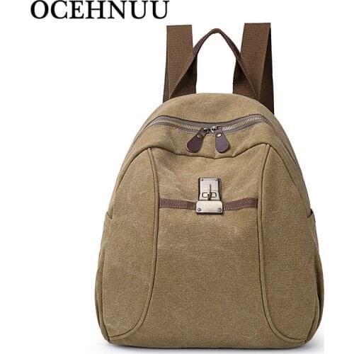 OCEHNUU Canvas Bagpack Women Backpacks For School Teenagers Girls Laptop Ladies Backpack Schoolbag Women Rucksack Mochila Mujer