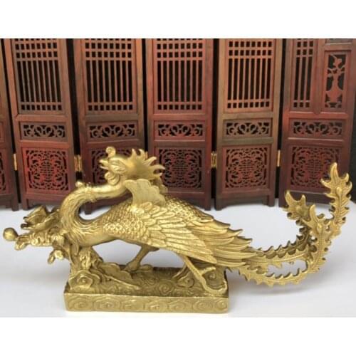 China brass archaize phoenix crafts statue