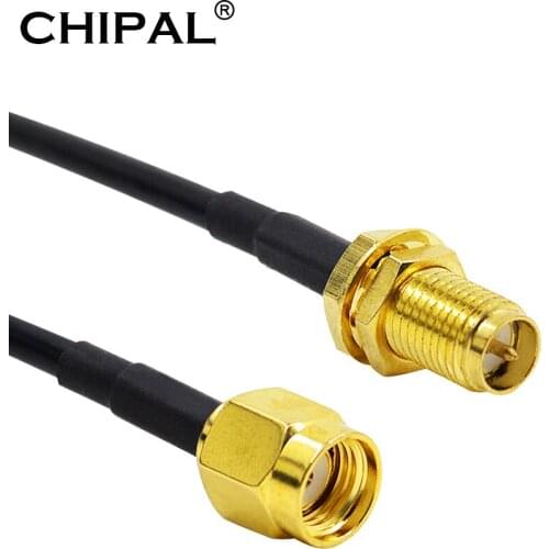 CHIPAL RP-SMA Male to Female RG174 Extension Cable Coaxial Wire 10M 12M 15M 20M for WiFi Wi-Fi LAN Network Card Router Antenna