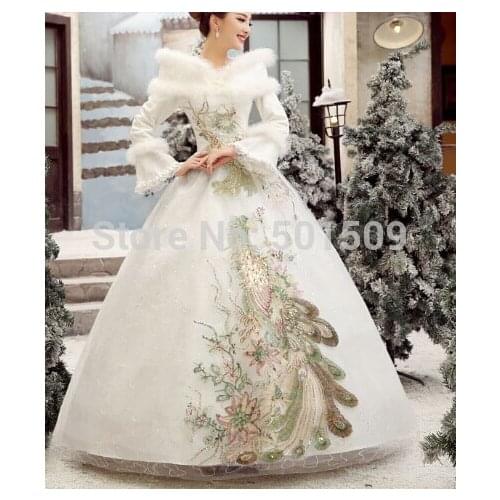 Ladies adult womens luxury peacock snow queen cosplay princess costume medieval dress fairy tale dress party/festival halloween
