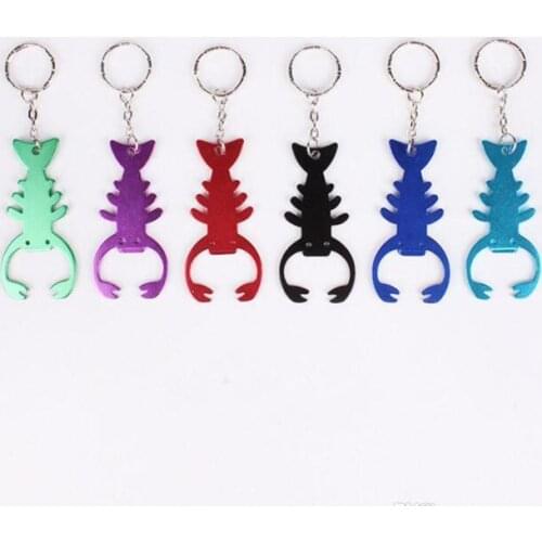 Creative Lobster Metal Bottle Opener With Keyring Keychain Promotional Gift Beer Beverage Bottle Opener